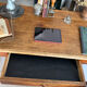 Old farmhouse table with turned legs