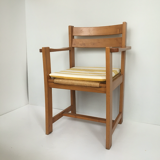Elm and straw armchair Roland Haeusler for Maison Regain