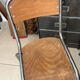 Pair of vintage adult school chairs in patinated metal