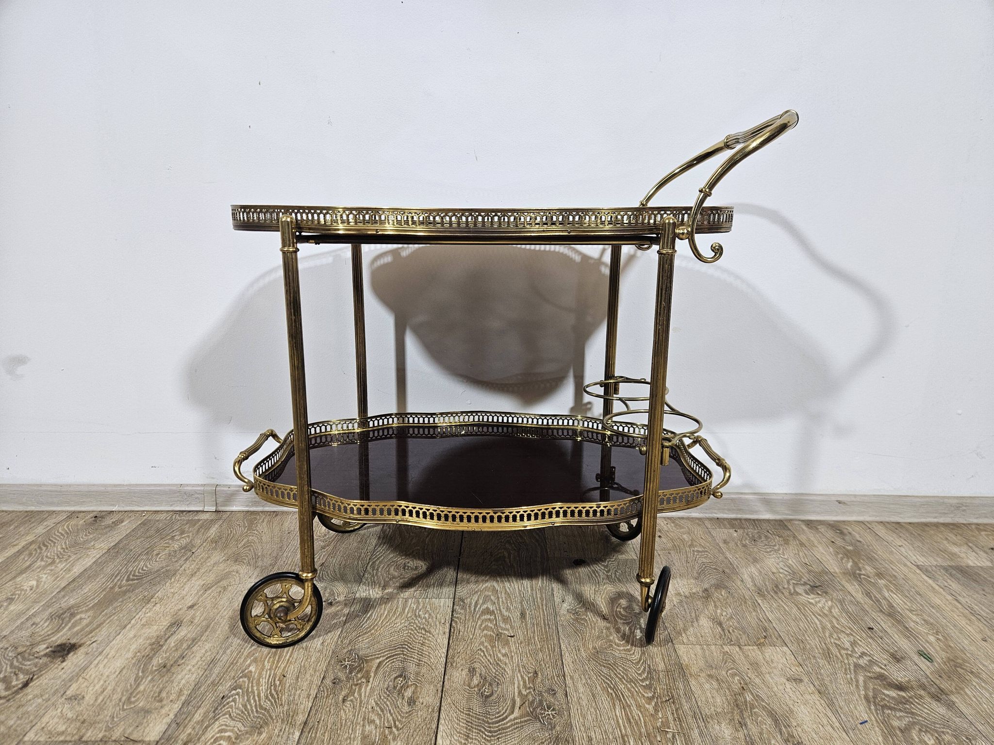 Luxurious bar cart, Maison Jansen, Hollywood Regency, France, 1950s/70s.