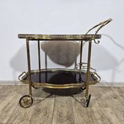 Luxurious bar cart, Maison Jansen, Hollywood Regency, France, 1950s/70s.