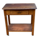 Vintage farmhouse dessert trolley on wheels made of solid wood from the 19th century.