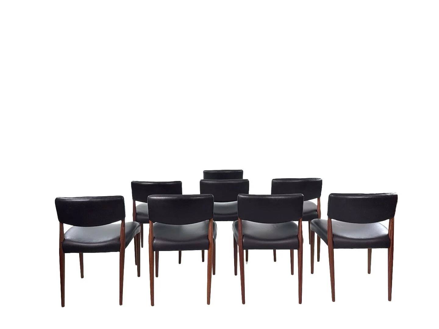Set of 8 Danish teak chairs by Aksel Bender Madsen & Ejnar Larsen