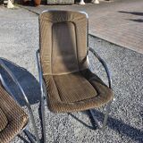 4 Cidue armchairs in chrome metal from the 70s