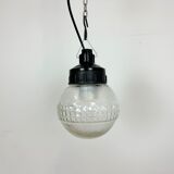 Industrial Bakelite Pendant Light with Frosted Glass, 1970s