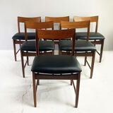 Ensemble de salle à manger danois du milieu du siècle des années 1960 avec table extensible et 6 chaises de salle à manger