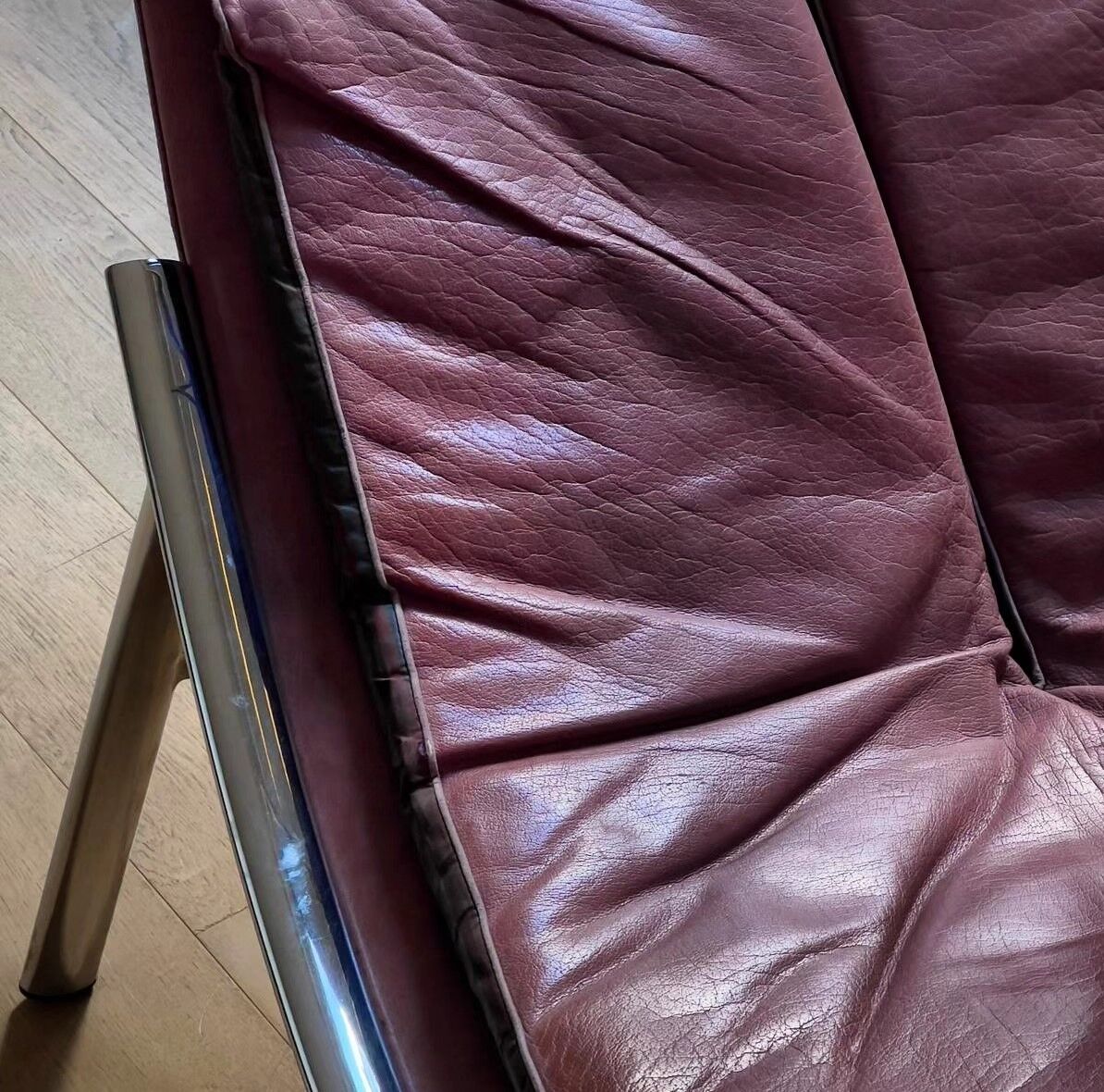 Leather armchair from the Giovanni Offredi years, Saporiti, 1970/80, Italy