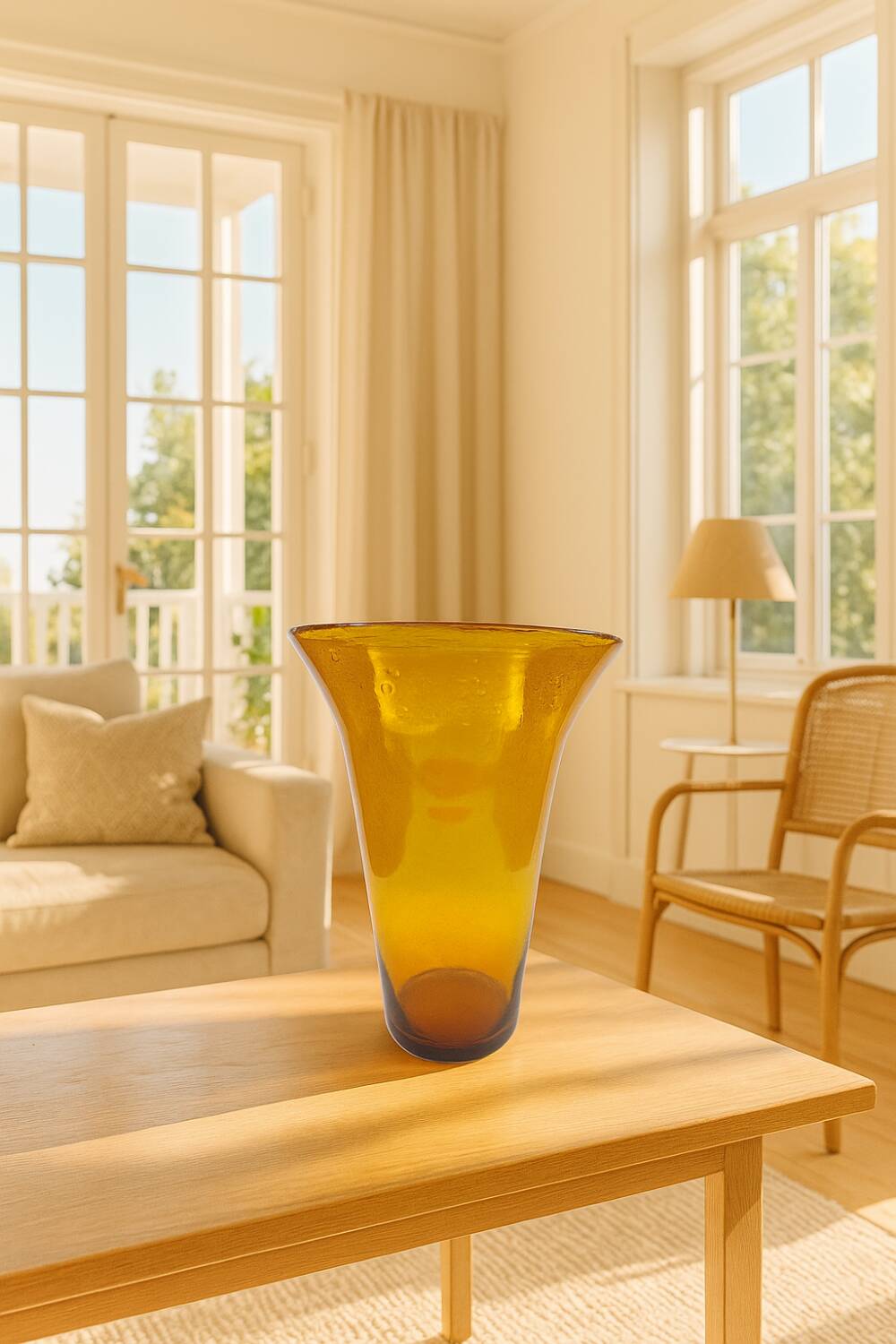 Very large bubble glass vase, from Biot glassworks.