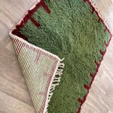 Traditional handmade pure wool rug, green, size 150 x 250 cm