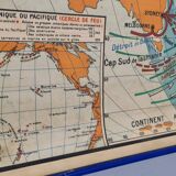 Large vintage school wall map – Pacific Ocean