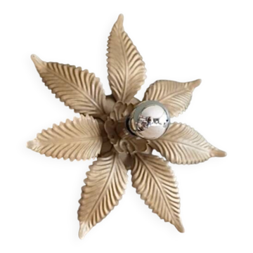 Applique ou plafonnier fleur métal doré