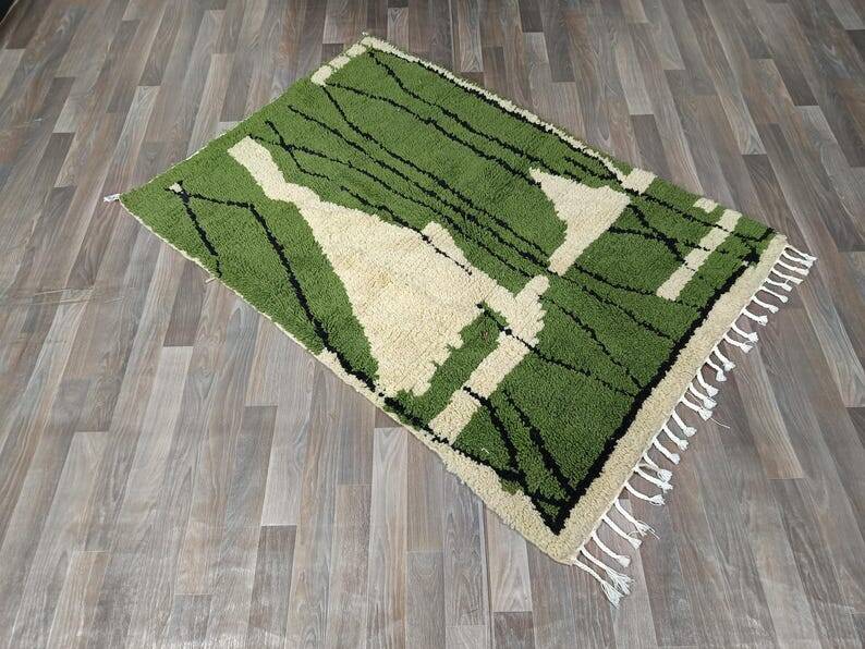 Green Moroccan rug, authentic Moroccan rug, 150/250cm