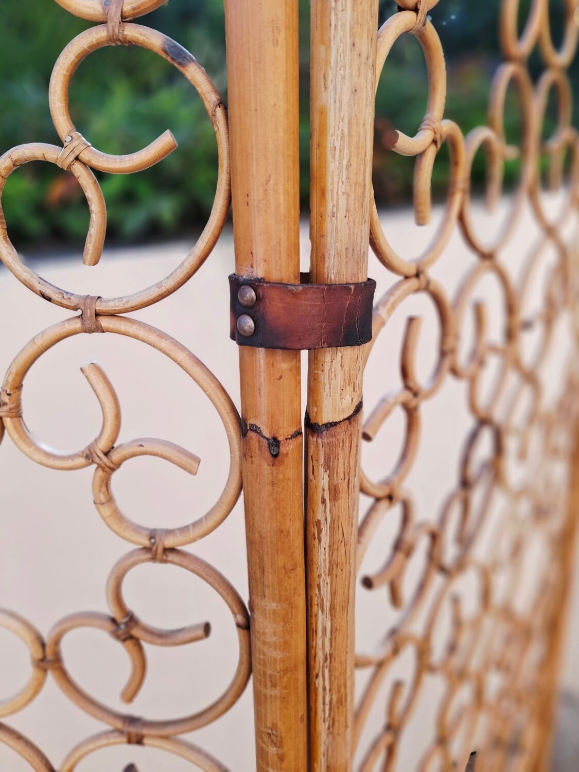 Rattan screen 1960 by Bonacina (Italy)