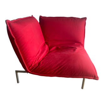 Red Câlin corner armchair by Pascal Mourgue