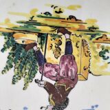 4 hand-painted earthenware plates in a holiday home style