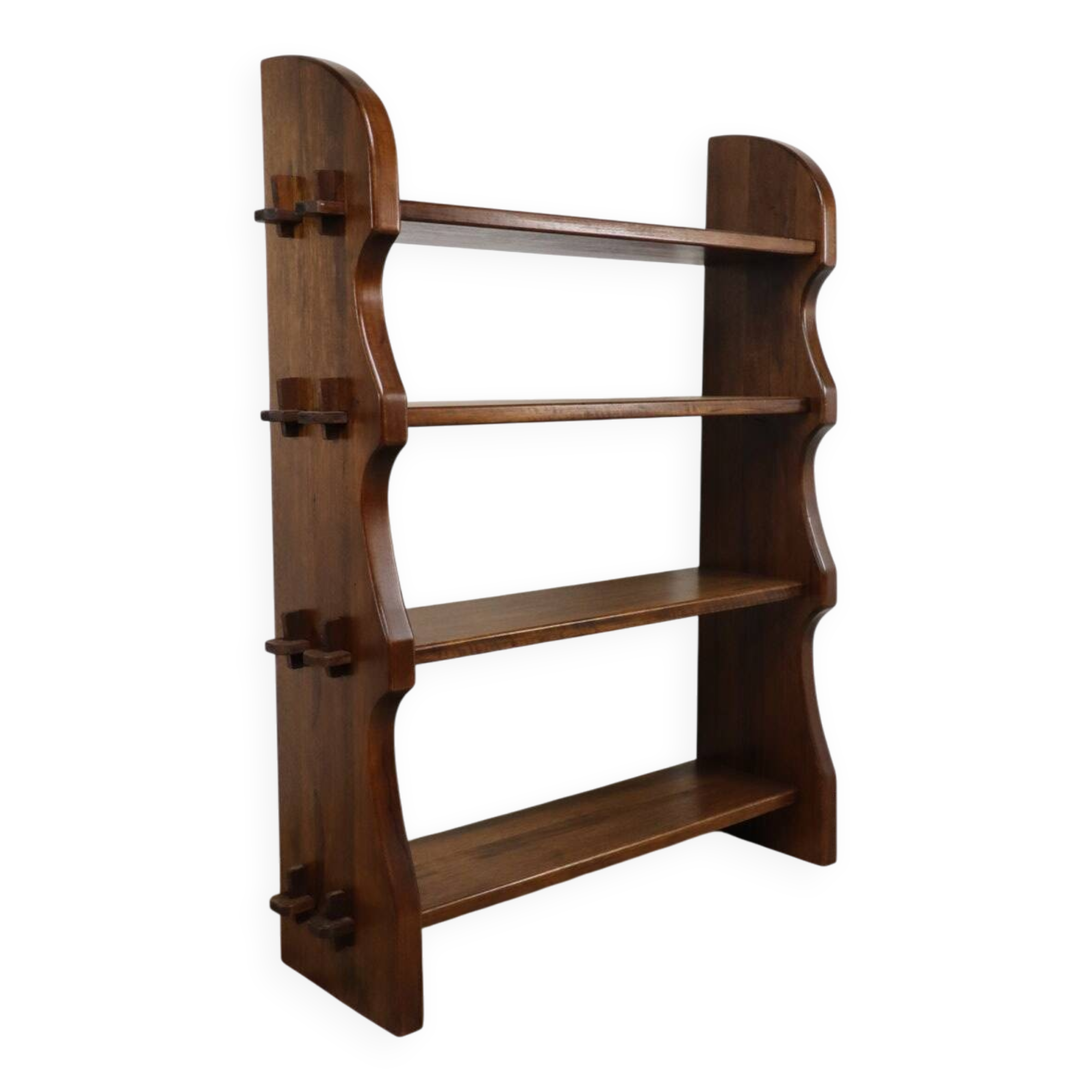 Vintage brutalist solid wood shelf - 1950