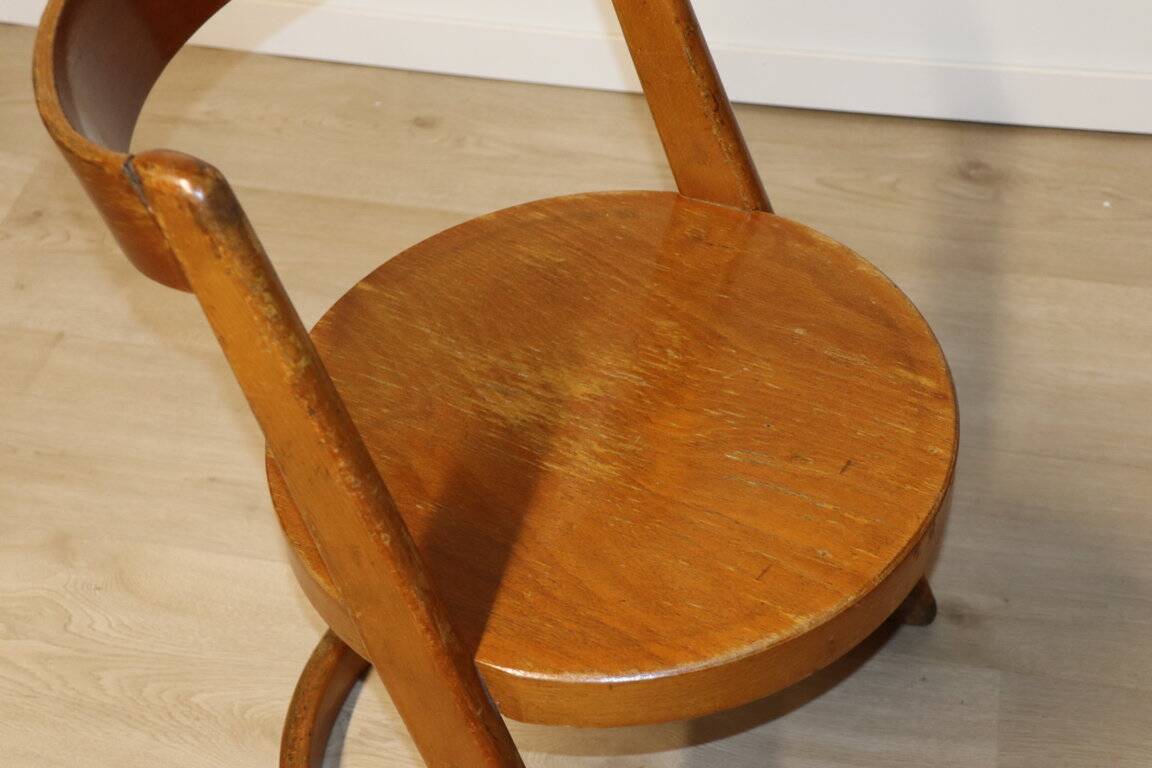 Chaise Vintage Baumann Modèle "Halfa" en bois, 1970