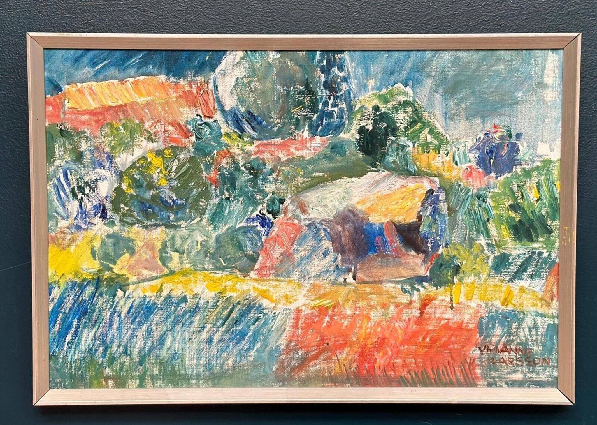 Swedish Oil on Canvas – “Östra Tollstad I” by Vivianne Larsson