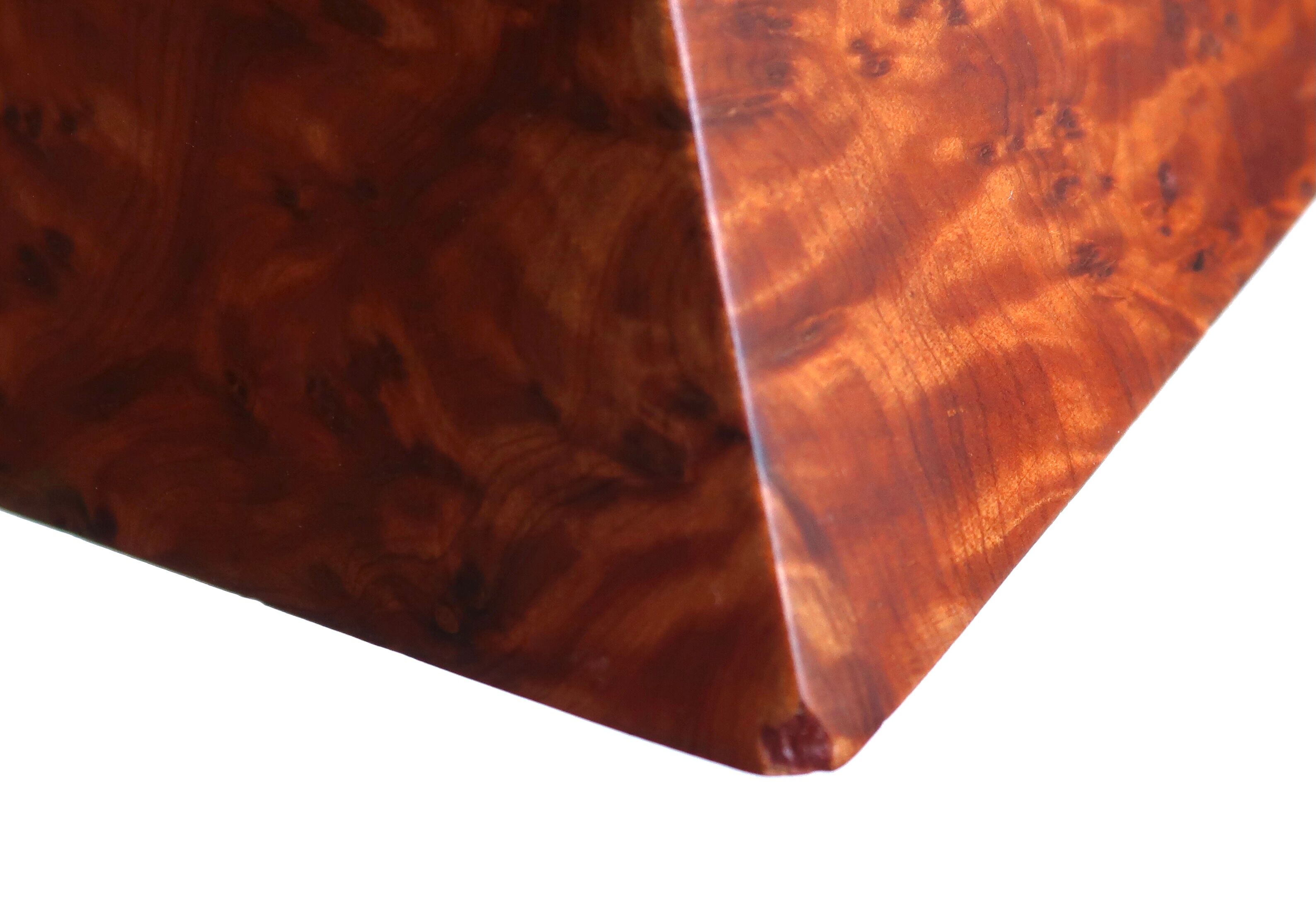 Two wooden pyramids with elm magnifying glass, 70s