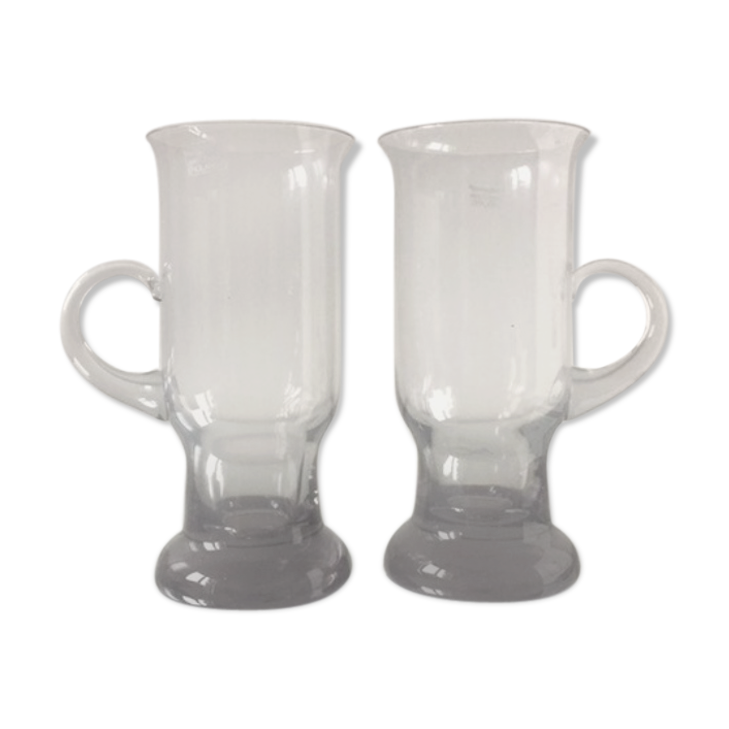 Wedgwood crystal set of 2 irish coffee glasses in smoke grey
