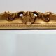 French Vintage square carved wooden gilded mirror in Baroque style