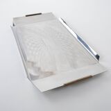 Stainless steel tray, Italian design, 1970s, made in Italy