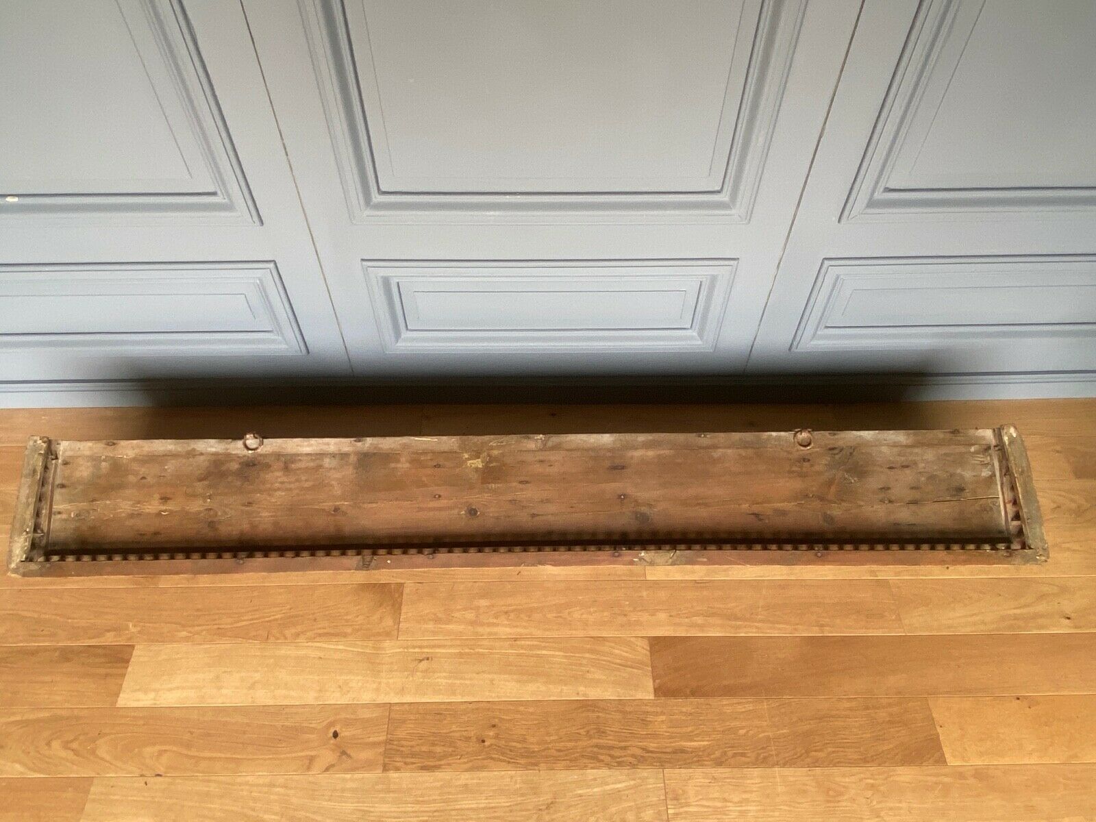 Italian floor patina green 1900 wood turns polychromy