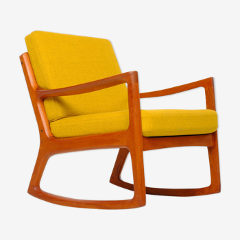 Teak rocking chair by Ole Wanscher for France & Son, Denmark vintage, 60s