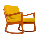 Teak rocking chair by Ole Wanscher for France & Son, Denmark vintage, 60s