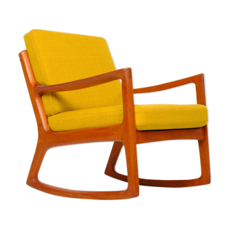 Teak rocking chair by Ole Wanscher for France & Son, Denmark vintage, 60s