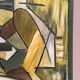Huile sur panneau d'origine suédoise – « Composition abstraite » – Signée – Vintage