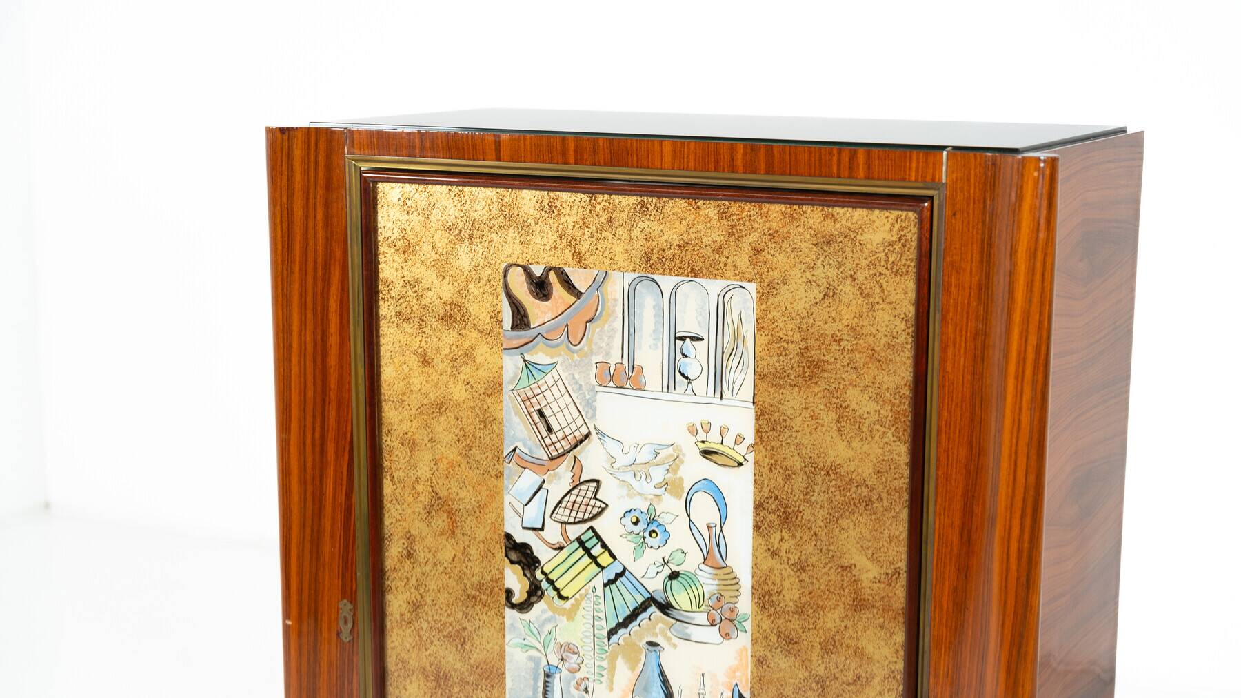 Mid-century modern bar cabinet by Paolo Buffa, 1950s.