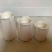 Trio of four-leaf clover candle holders