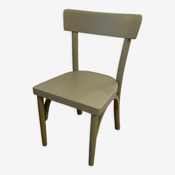 Chaise enfant en bois 1950 vintage verte grisée