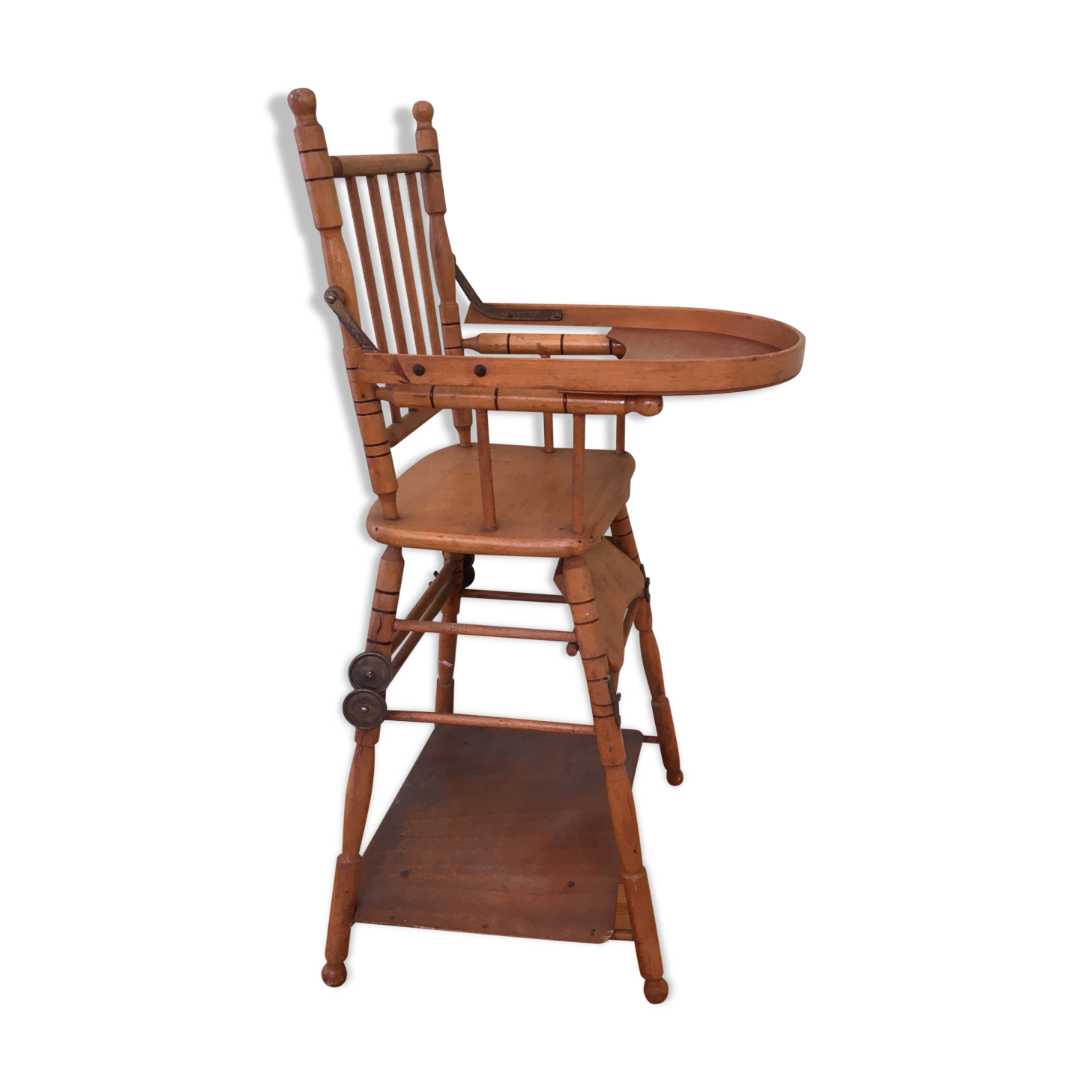 30-year-old high chair in wood turned