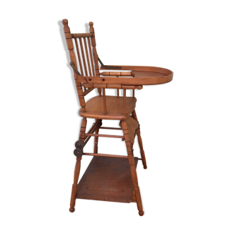 30-year-old high chair in wood turned