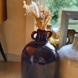 Amber glass cylinder with 2 handles