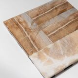 Vintage black-and-white marble chessboard with matching marble pieces, Italian 1960s design, sculptural centerpiece