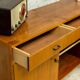 Vintage Scandinavian enfilade with metal legs.