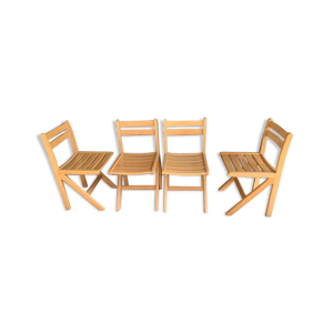 Lot de 4 chaises en hêtre