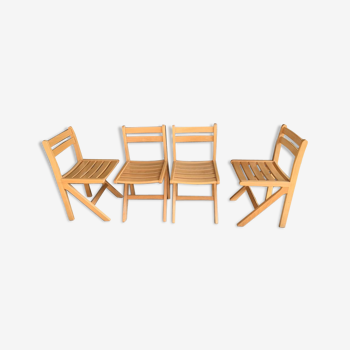 Set of 4 chairs in beech