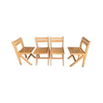 Set of 4 chairs in beech