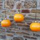 Lot de 3 suspensions orange vintage, années 70