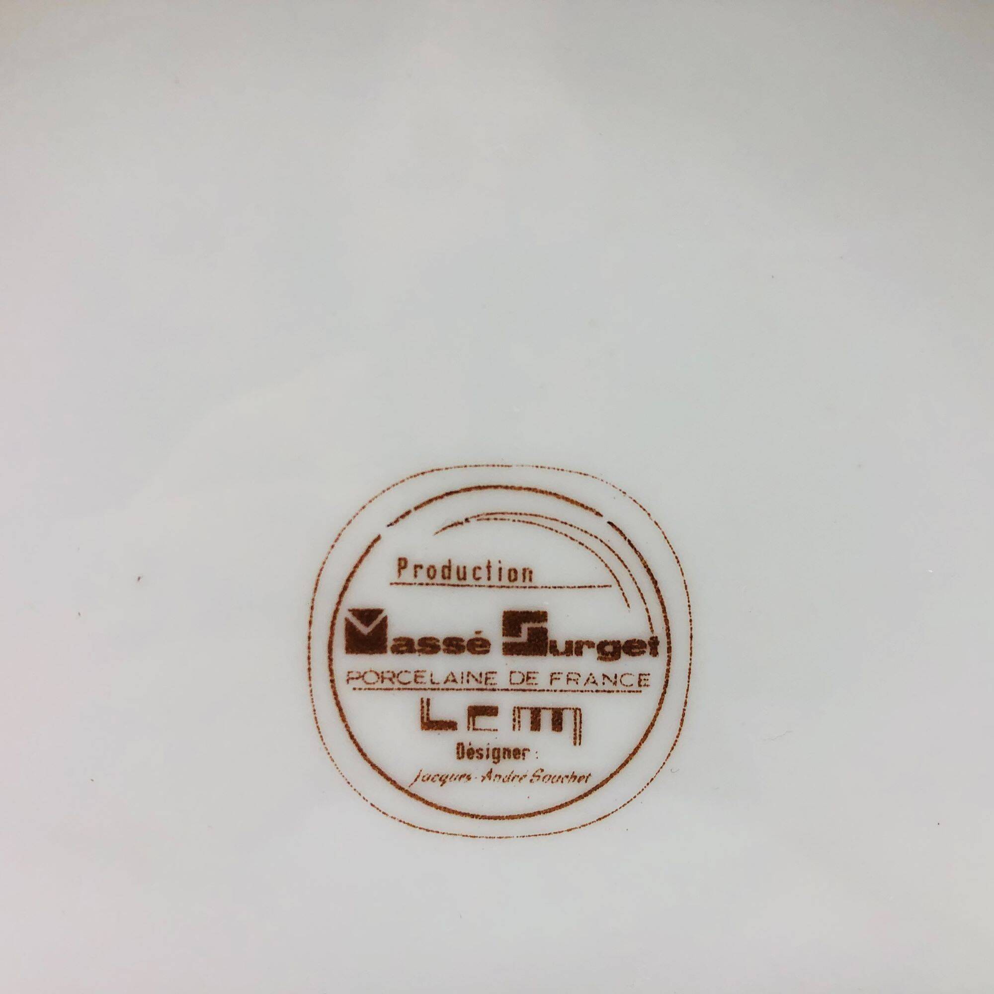 Massé Surget, design Jacques-André Souchet. 6 Dessert plates.