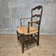 Fauteuil provençal français en chêne avec assise tressée, début du XXe siècle, France