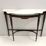 Ebonized Beech Console Table with Portuguese Pink Marble Top, Italy