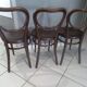 Suite of 3 chairs bistrot Thonet model heart n 28 around 1900