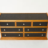 Commode bambou rotin laiton French Riviera 1960