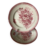 2 Onnaing Terre de Fer plates, Eglantines model, circa 1900