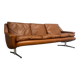 Cognac leather ESA lounge sofa, Denmark 1970s